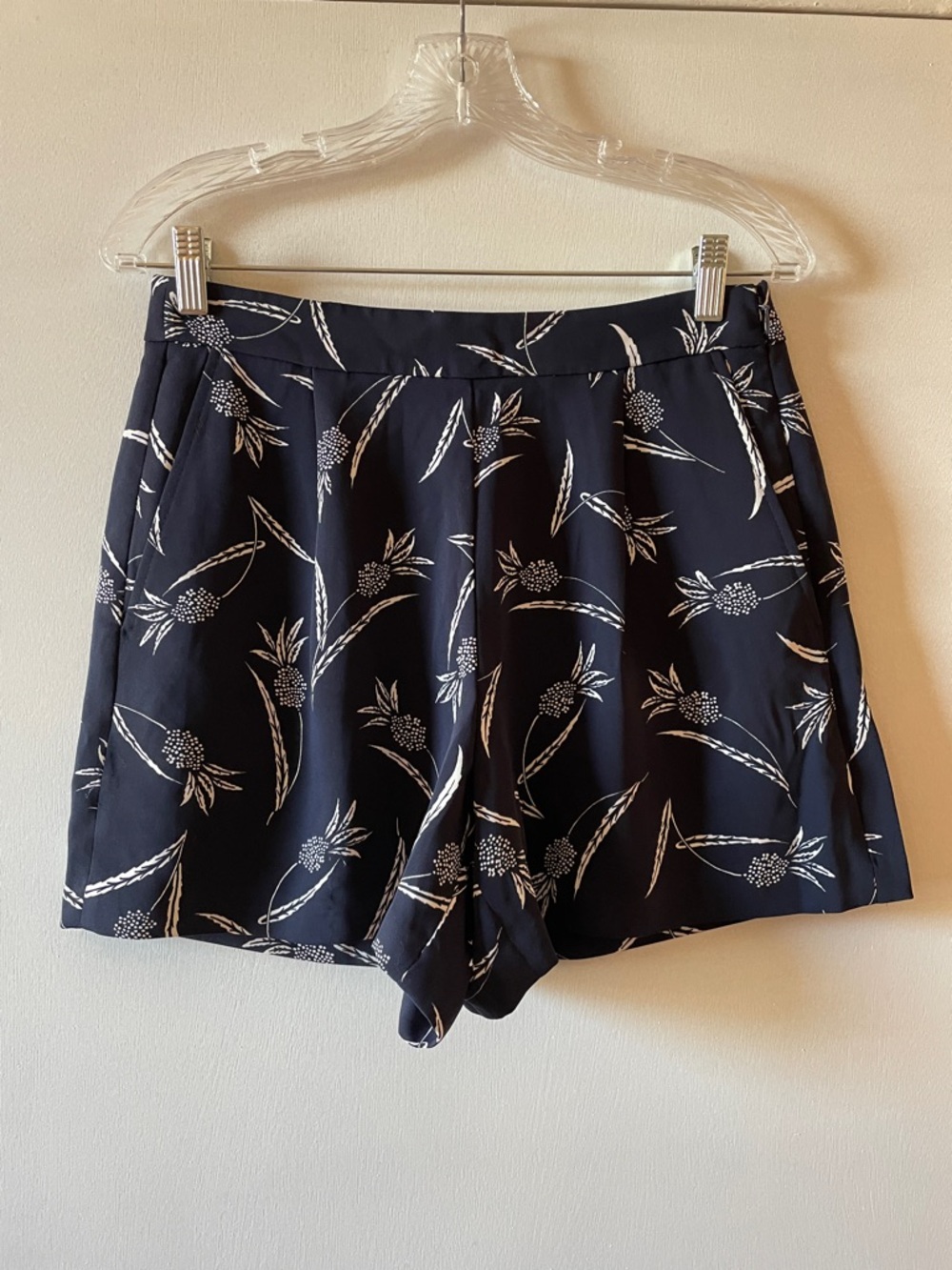 Ann Taylor Navy Floral-Print Shorts